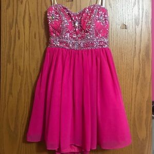 Pink strapless dress